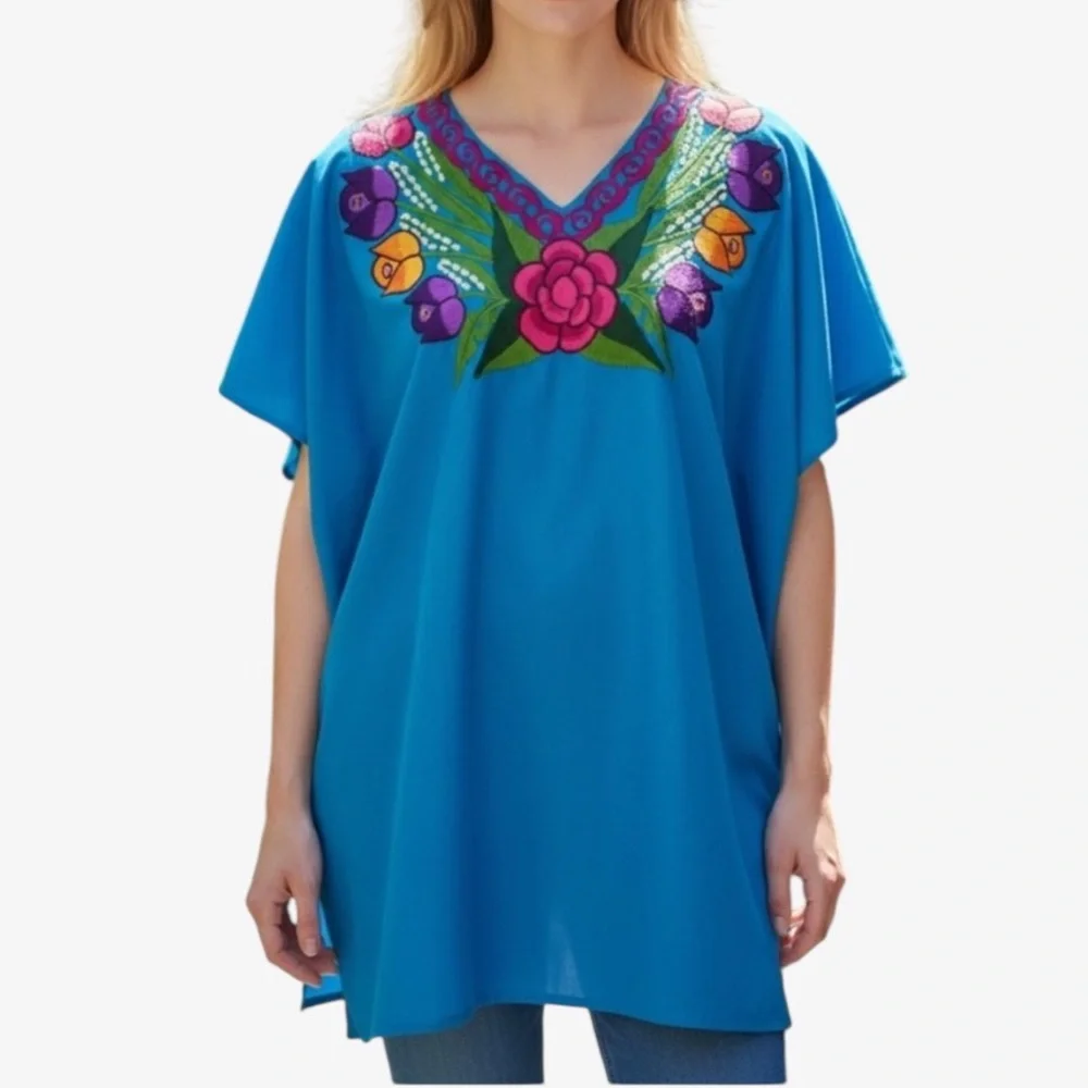 Boutique Embroidered Kaftan Swimsuit Cover Up
